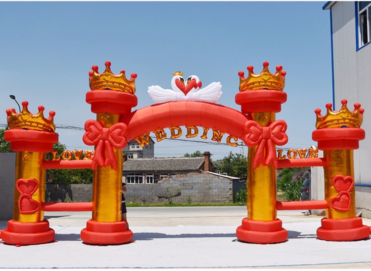 板桥镇红色婚庆气模拱门